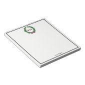 フェスティバルクリスマスクリスマスホリーリースモノグラム ノートパッド (アングル)