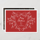 フェスティバルクリスマスクレスト赤いヤドリギの写真 シーズンカード (正面/裏面)