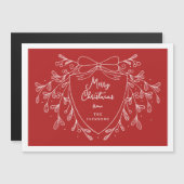 フェスティバルクリスマスクレスト赤線アートミストレ マグネット招待状 (正面/裏面)