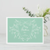 フェスティバルクリスマスクレストmistletoeフォトミント シーズンカード (スタンド正面)