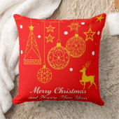 フェスティバルクリスマスグラフィックとオーナメント クッション (ブランケット)
