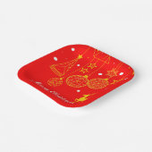 フェスティバルクリスマスグラフィックとオーナメント ペーパープレート (傾斜あり)