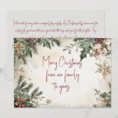 フェスティバルクリスマスグリーティングカードとポインセチア シーズンカード (正面/裏面)