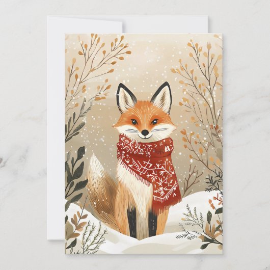 フェスティバルクリスマスグリーティングカードクリスマスキツネ シーズンカード (正面)