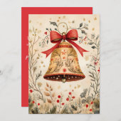 フェスティバルクリスマスグリーティングカードクリスマスベル シーズンカード (正面/裏面)