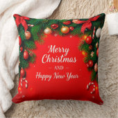 フェスティバルクリスマスグリーティングカード(装飾付) クッション (ブランケット)