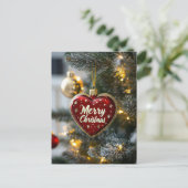 フェスティバルクリスマスグリーティングハートクリスマスツリー ポストカード (スタンド正面)