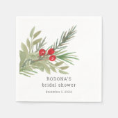 フェスティバルクリスマスグリーンブライダルシャワー スタンダードカクテルナプキン (正面)