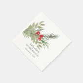 フェスティバルクリスマスグリーンブライダルシャワー スタンダードカクテルナプキン (角)