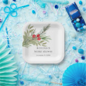 フェスティバルクリスマスグリーンブライダルシャワー ペーパープレート (パーティー)