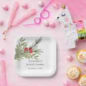 フェスティバルクリスマスグリーンブライダルシャワー ペーパープレート (パーティー)