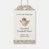 フェスティバルクリスマスグリーンリーレッドベリーフード ギフトタグ (正面)