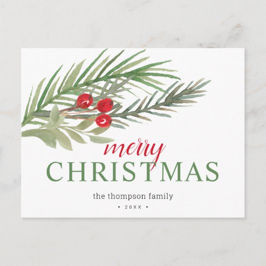 フェスティバルクリスマスグリーン シーズンポストカード (正面)