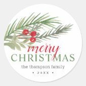 フェスティバルクリスマスグリーン ラウンドシール (正面)