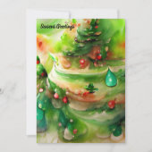 フェスティバルクリスマスケーキAIアートグリーンレッドホワイト (正面)