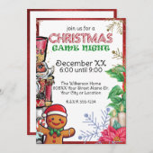 フェスティバルクリスマスゲームナイトパーティー 招待状 (正面/裏面)