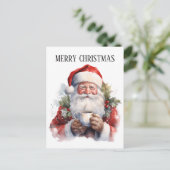 フェスティバルクリスマスコーヒーサンタアド文字 ポストカード (スタンド正面)