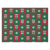 フェスティバルクリスマスコーヒーススノーフレーク テーブルクロス (正面(横))