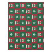 フェスティバルクリスマスコーヒーススノーフレーク テーブルクロス (正面)