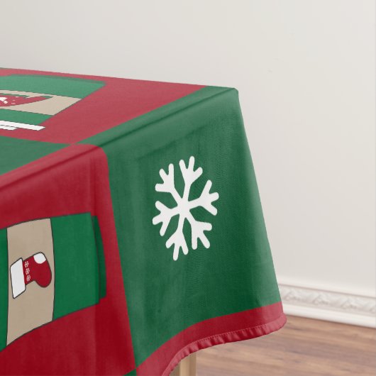 フェスティバルクリスマスコーヒーススノーフレーク テーブルクロス (インサイチュ)