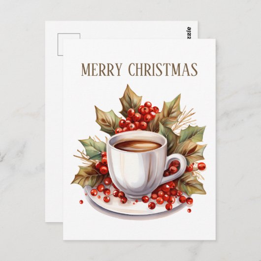 フェスティバルクリスマスコーヒー追加文字はがき ポストカード (正面/裏面)