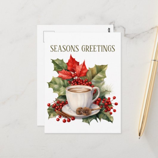 フェスティバルクリスマスコーヒー追加文字 ポストカード (正面/裏面インサイチュ)