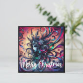 フェスティバルクリスマスゴシックのリボン氷の結晶 シーズンカード (スタンド正面)