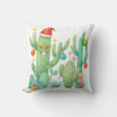 フェスティバルクリスマスサボテンとサンタハット&オーナメント クッション (正面)