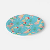 フェスティバルクリスマスサングラスキャッツデザイン ペーパープレート (アングル)