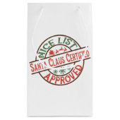 フェスティバルクリスマスサンタの素敵なリスト スモールペーパーバッグ (裏面)