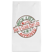 フェスティバルクリスマスサンタの素敵なリスト スモールペーパーバッグ (正面)