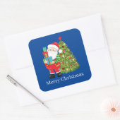 フェスティバルクリスマスサンタアンドツリー スクエアシール (封筒)