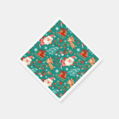 フェスティバルクリスマスサンタアンドトナカイ スタンダードカクテルナプキン (角)