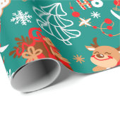 フェスティバルクリスマスサンタアンドトナカイ ラッピングペーパー (ロールコーナー)