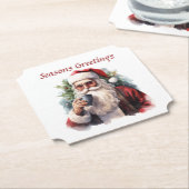 フェスティバルクリスマスサンタウォーター色 ペーパーコースター (アングル)