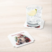 フェスティバルクリスマスサンタウォーター色 ペーパーコースター (インサイチュ)