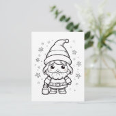 フェスティバルクリスマスサンタキッズカラーリング ポストカード (スタンド正面)