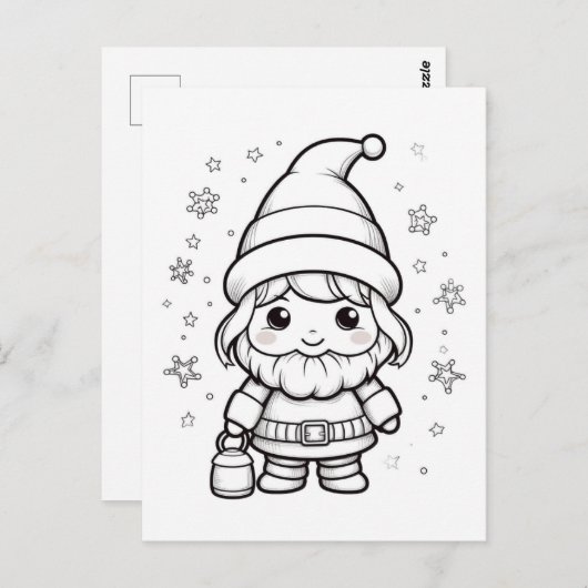 フェスティバルクリスマスサンタキッズカラーリング ポストカード (正面/裏面)