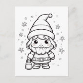 フェスティバルクリスマスサンタキッズカラーリング ポストカード (正面)