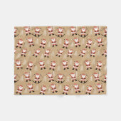 フェスティバルクリスマスサンタスノーイお祝い フリースブランケット (正面(横))