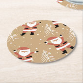 フェスティバルクリスマスサンタスノーイお祝い ラウンドペーパーコースター (アングル)