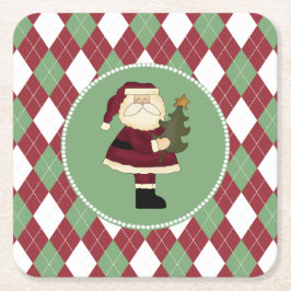 フェスティバルクリスマスサンタ紙コースター スクエアペーパーコースター
