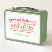 フェスティバルクリスマスサンタ表現メール メタルランチボックス (正面)