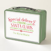 フェスティバルクリスマスサンタ表現メール メタルランチボックス (裏面)