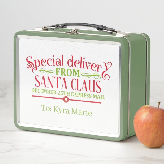 フェスティバルクリスマスサンタ表現メール メタルランチボックス (インサイチュ)