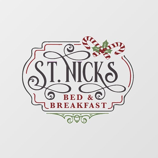 フェスティバルクリスマスサンニックベッドアンドブレックファースト ウィンドウサイン (シート)