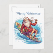 フェスティバルクリスマスサーフィンサンタアド文字 シーズンポストカード (正面/裏面)
