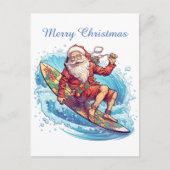フェスティバルクリスマスサーフィンサンタアド文字 シーズンポストカード (正面)