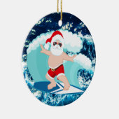 フェスティバルクリスマスサーフィンサンタアド気持ち セラミックオーナメント (右)
