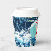 フェスティバルクリスマスサーフィンサンタビーチ 紙コップ (右)